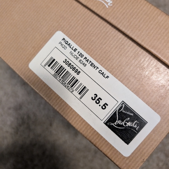 Christian louboutin Pigalle Patent Calf Tan 120mm High Heels sz 35.5 - Picture 11 of 11